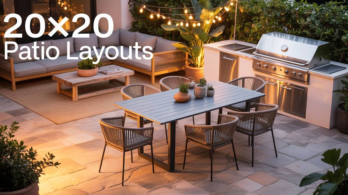 20x20 patio layouts