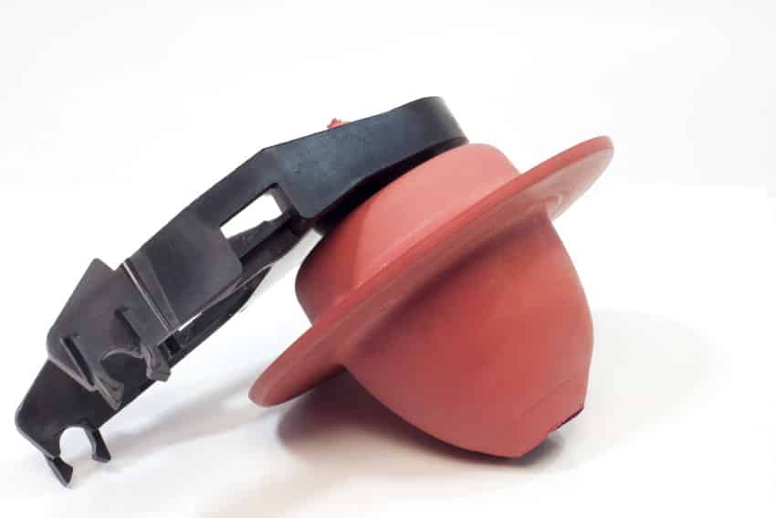 A piece of flapper flush valve