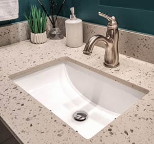 Bathroom with rectangular sink