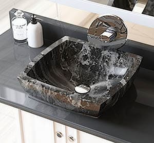 Bathroom with stone sink