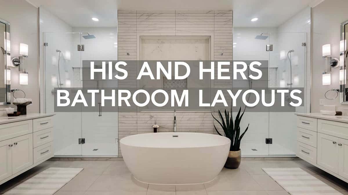His and hers bathroom layouts