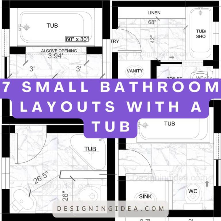 7 Small Bathroom Layouts with a Tub